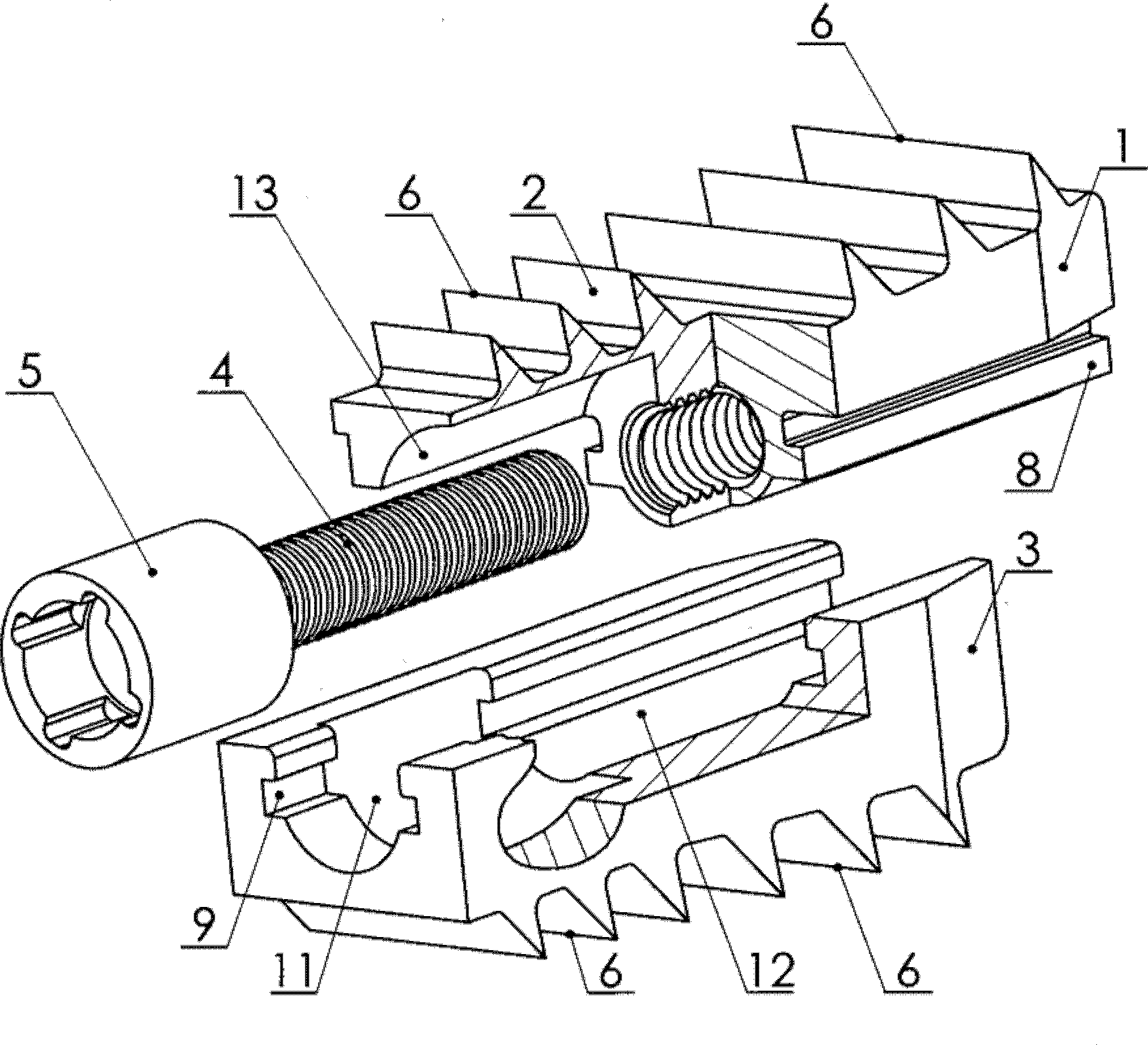 Device for surgical displacement of vertebrae
