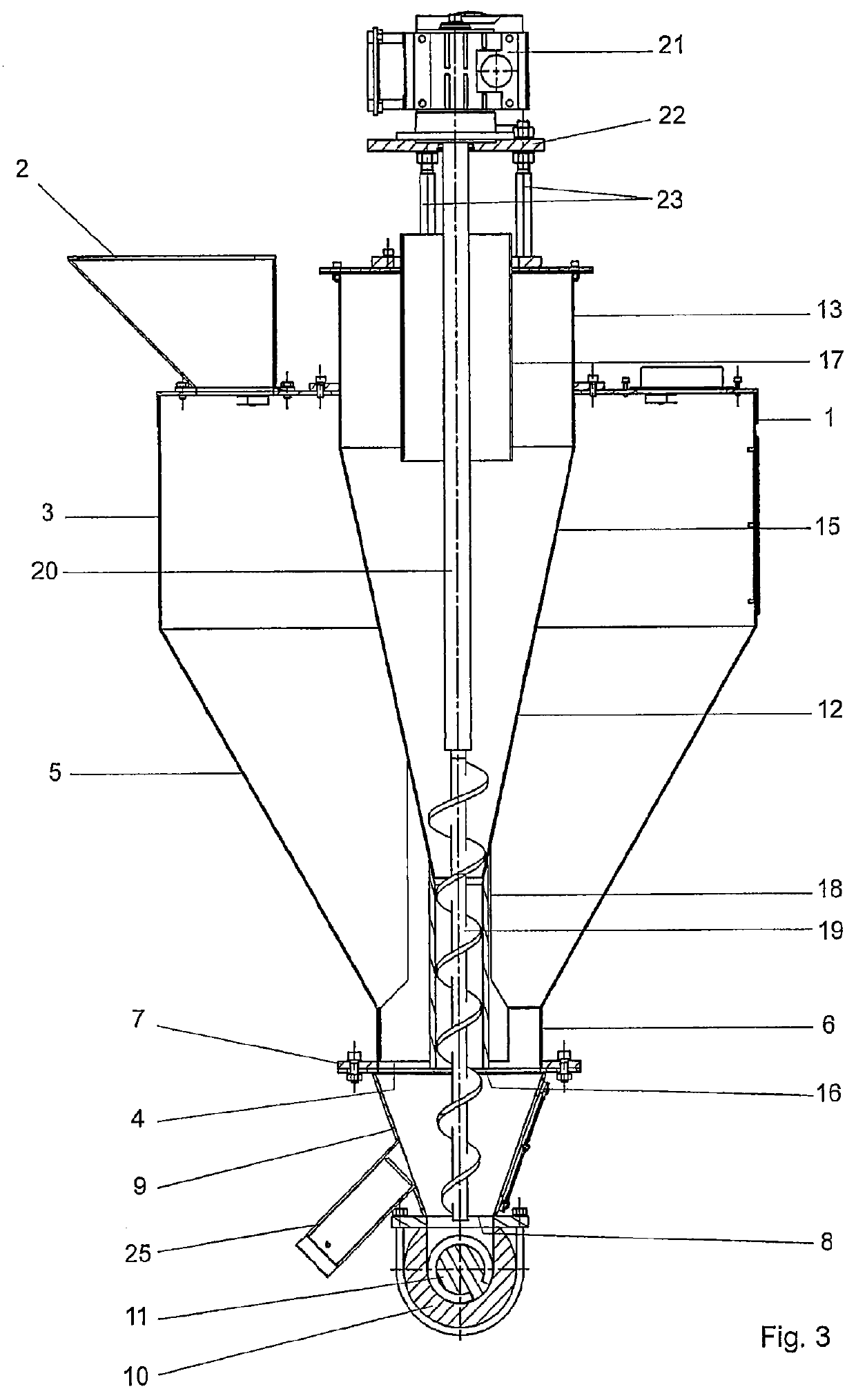 Device for feeding granulate and filler material to an extruder screw of an extruder