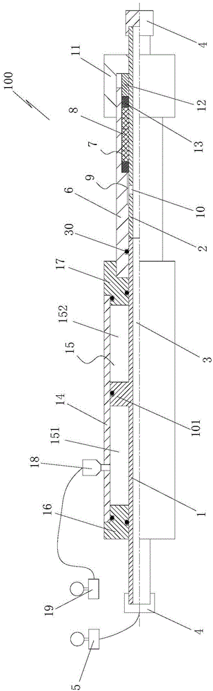 Graphite sealing element frictional force and sealing pressure testing device and method