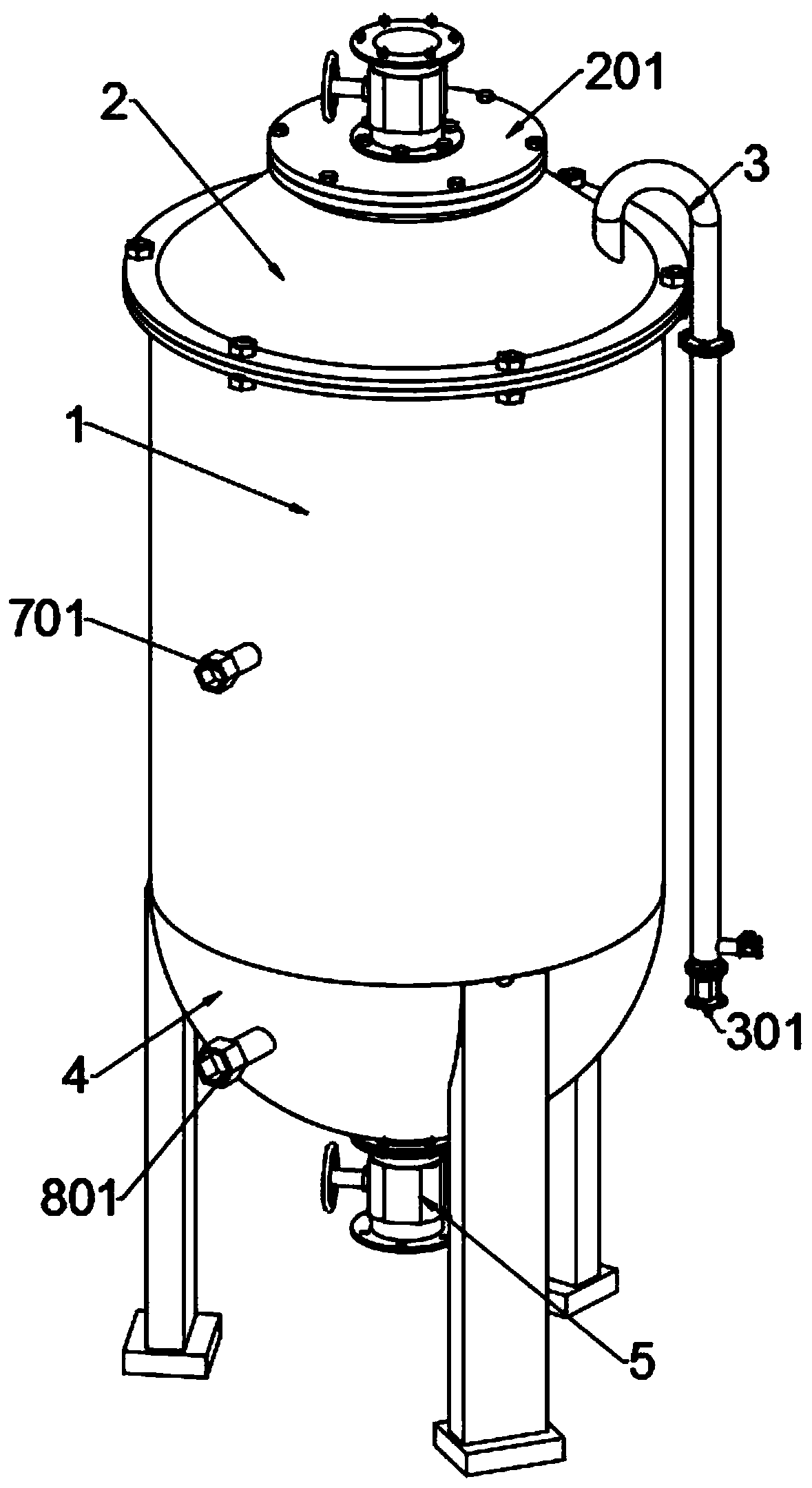 Sand filter tank structure for non-ferrous metal mine acid wastewater treatment system
