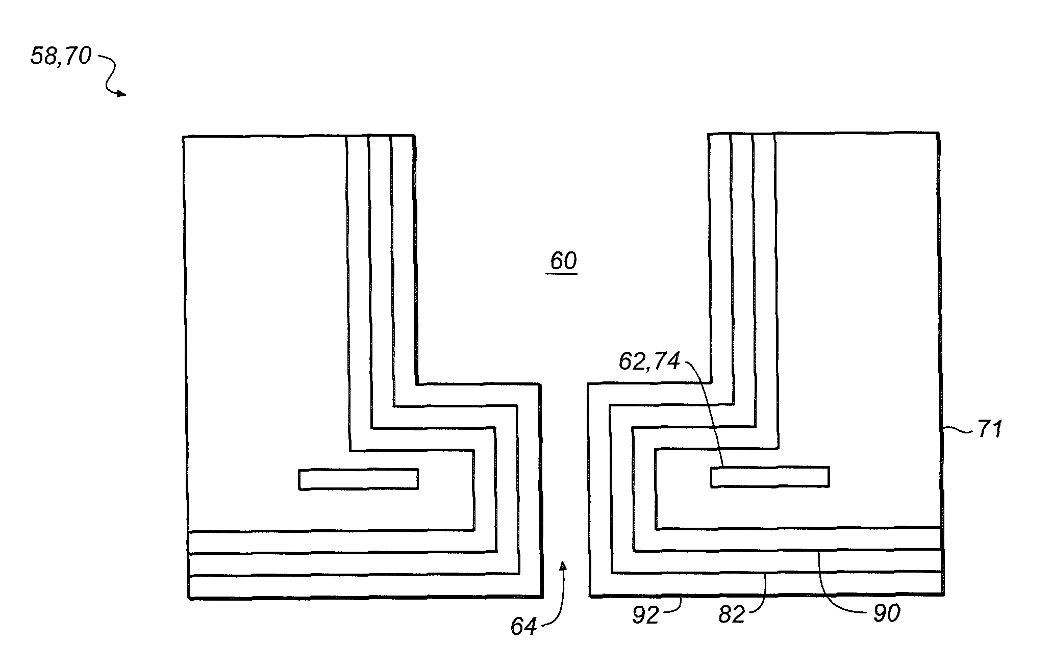 Microfluidic device with multilayer coating