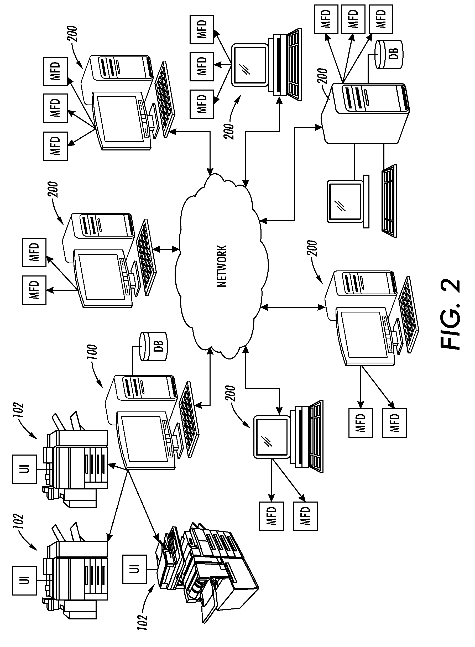 Sharing service applications across multi-function devices in a peer-aware network