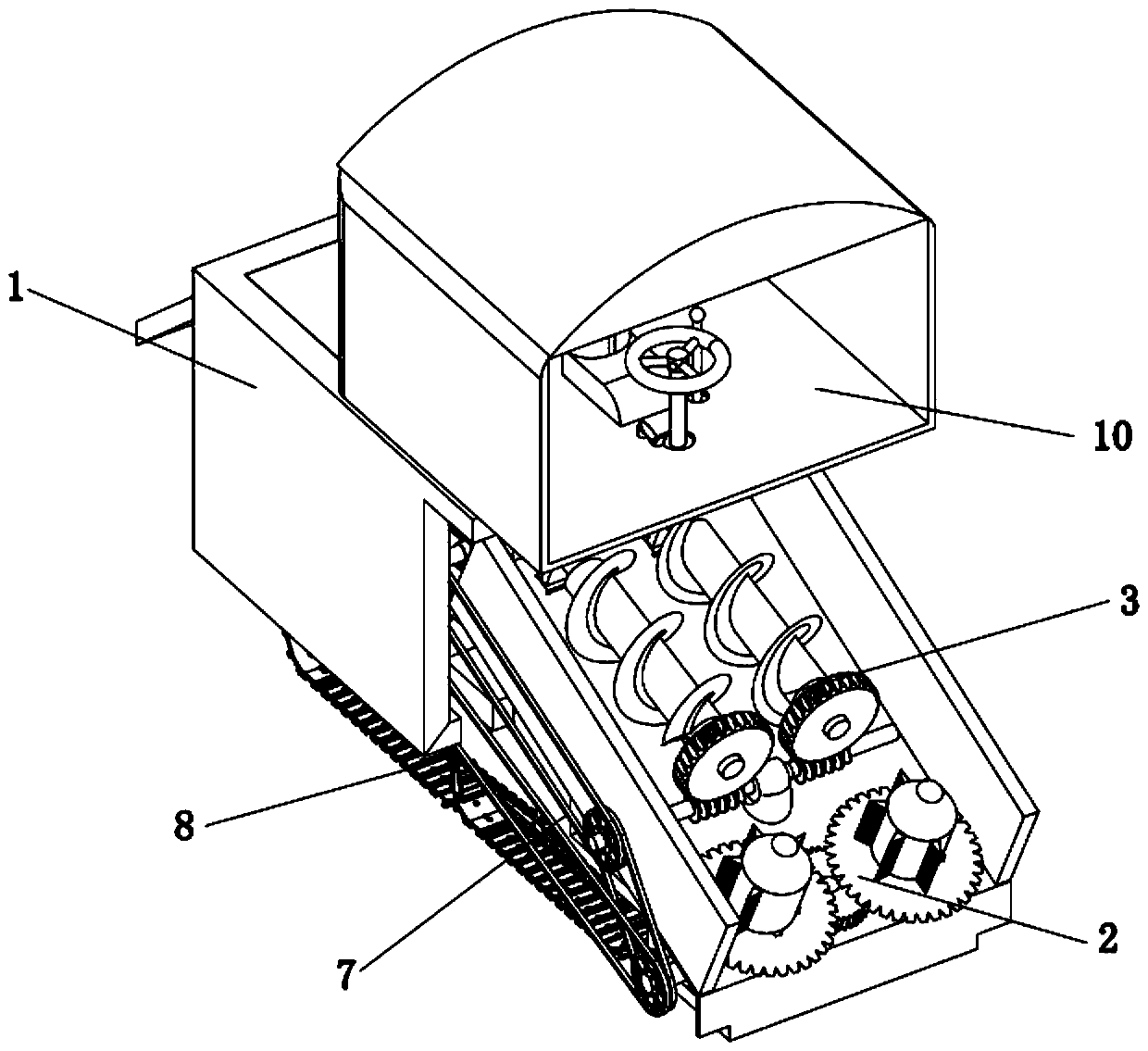 Crawler type two-stage straw pulverizer