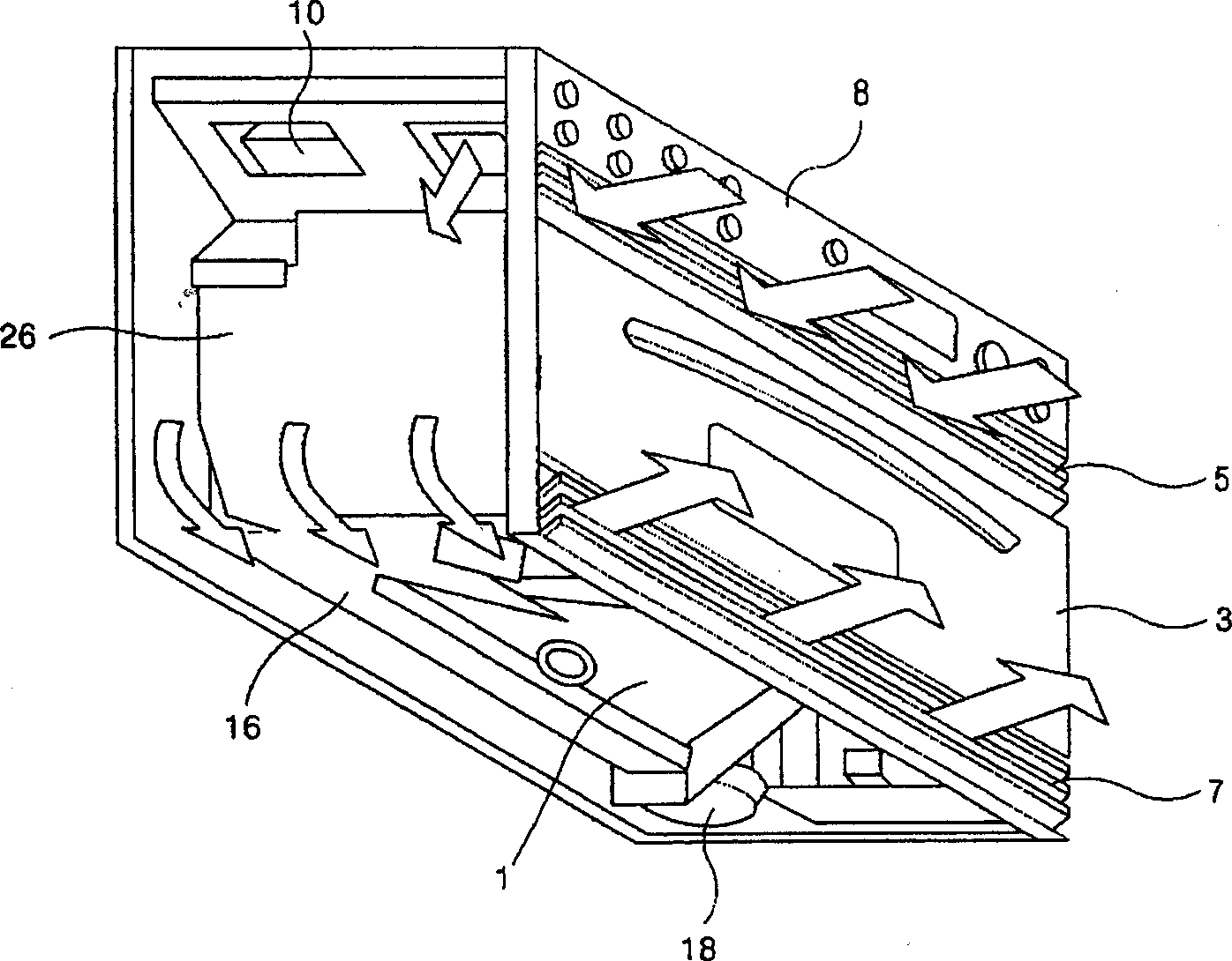Air flow system for microwave oven