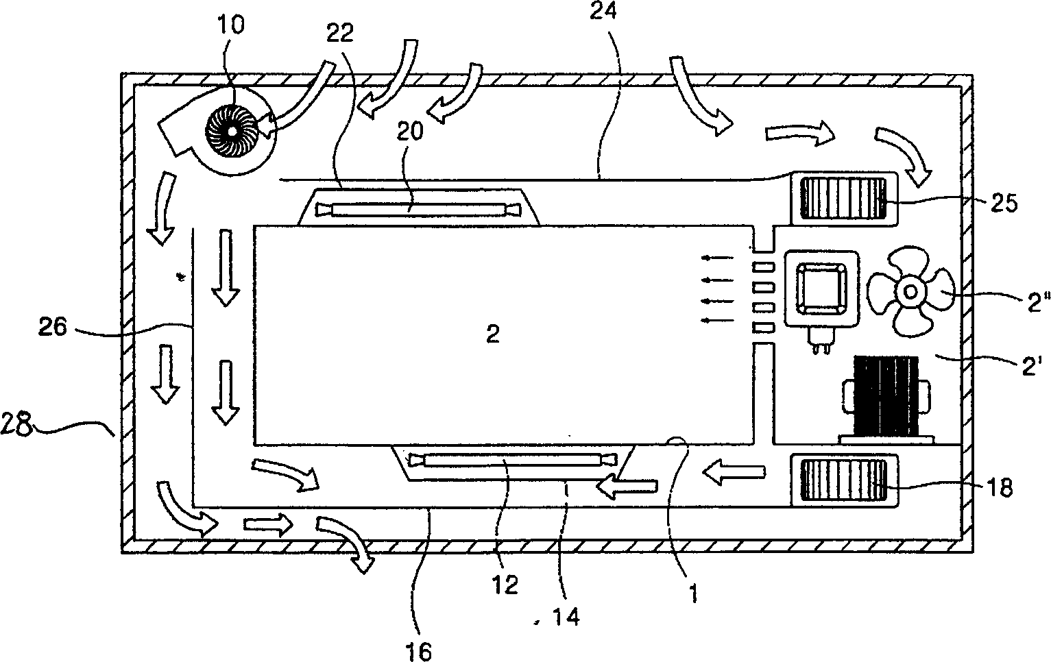 Air flow system for microwave oven