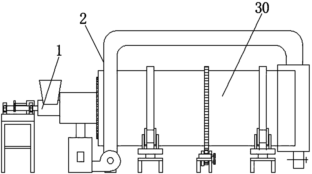 Hot air circulation feeding integral device