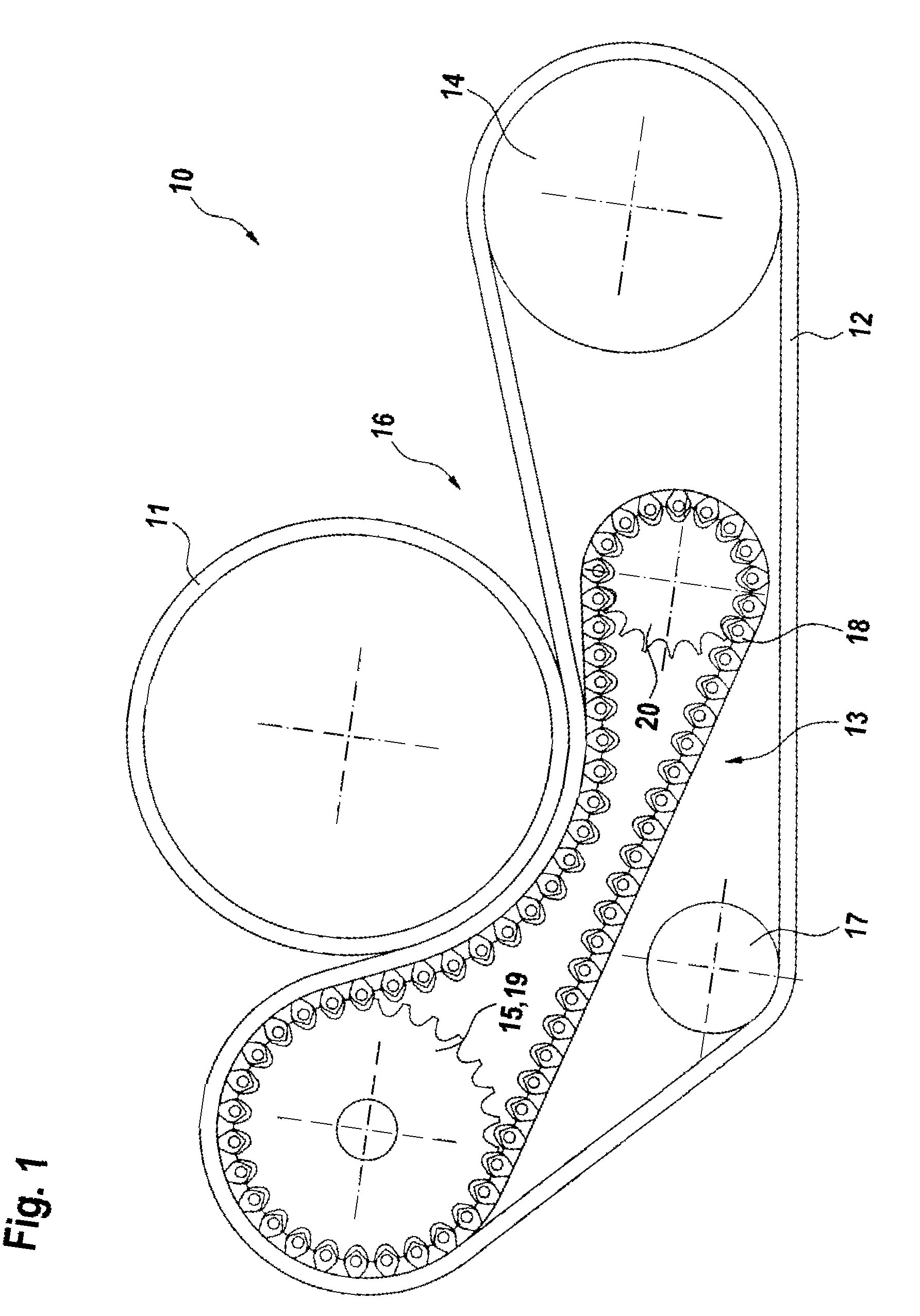 Support Chain with Wear Protection for a Support Device for Separating Substances Having Different Flowabilities