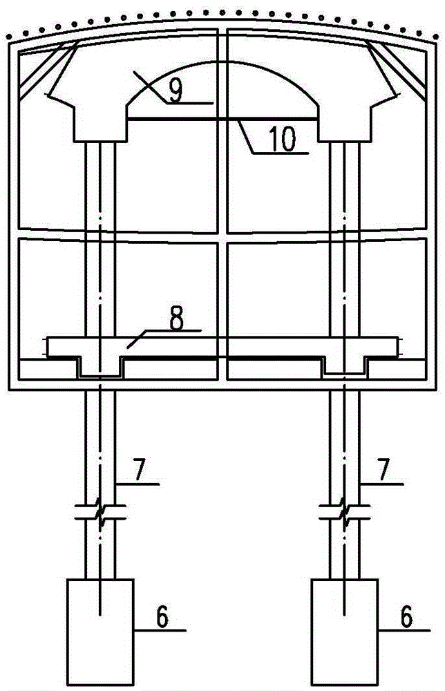 Arch column method for building large-scale underground structure in shallow buried rock stratums