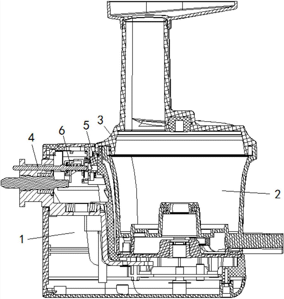 Food processing assembly with safety lock