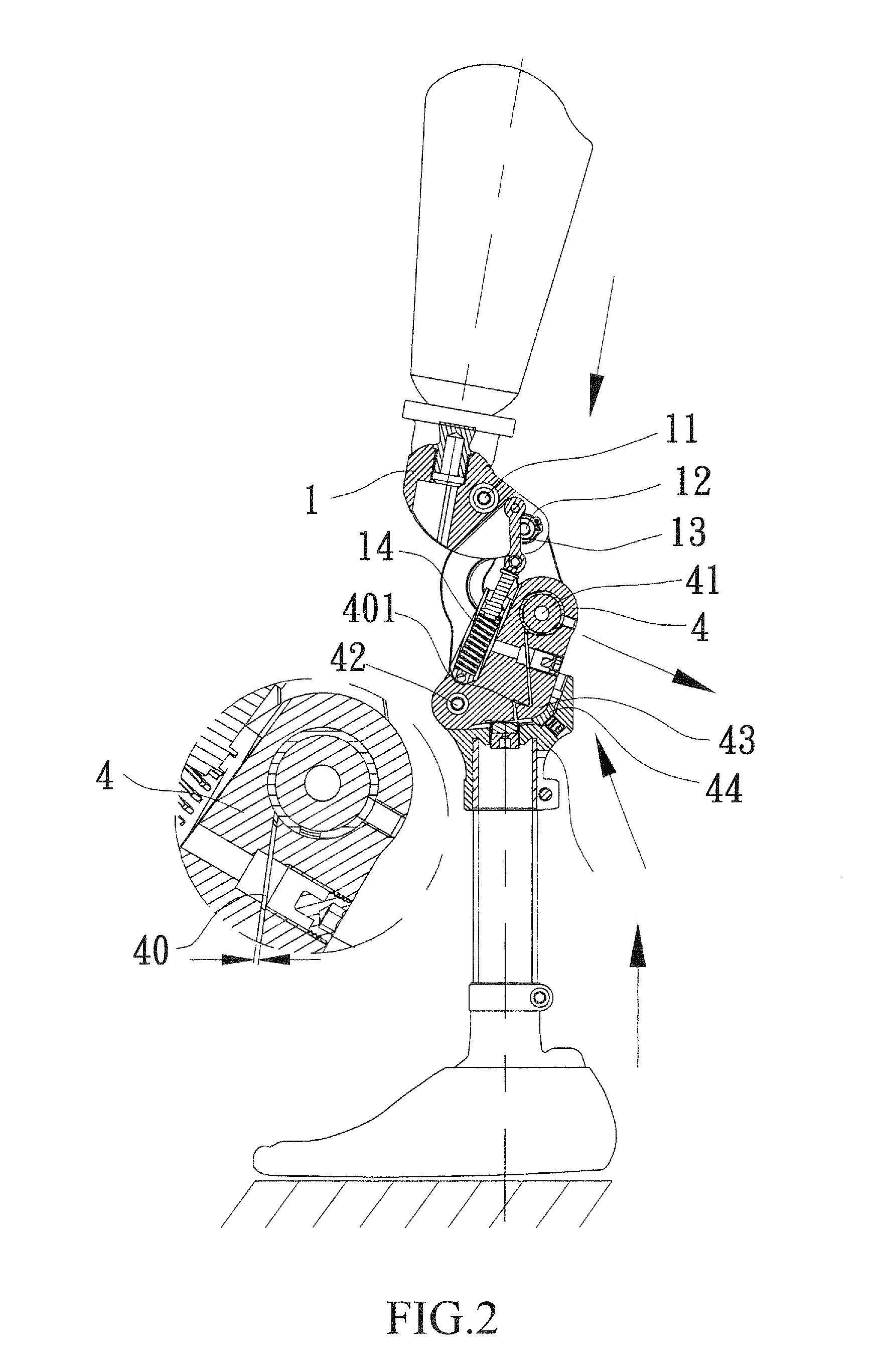 Four-bar-linkage brake-included knee joint