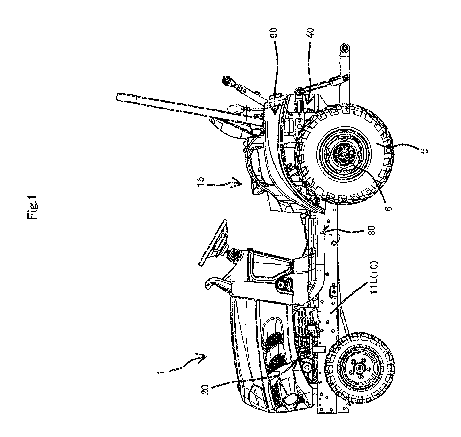 Brake operation structure and brake/differential-lock operation structure