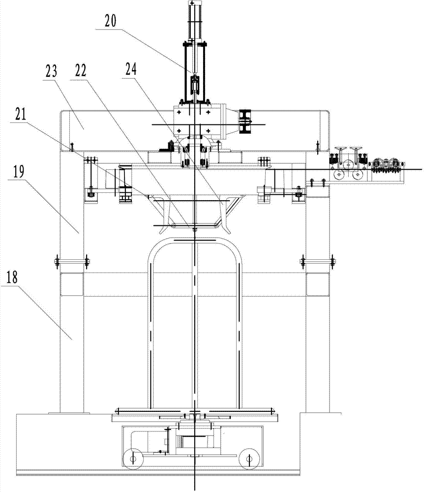 Inverted wire-rewinding machine