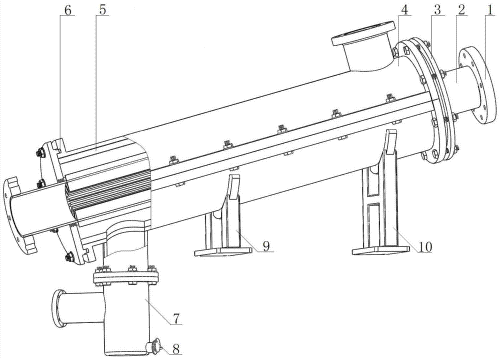 Device for using flue gas waste heat of rotary cement kiln to preheat air