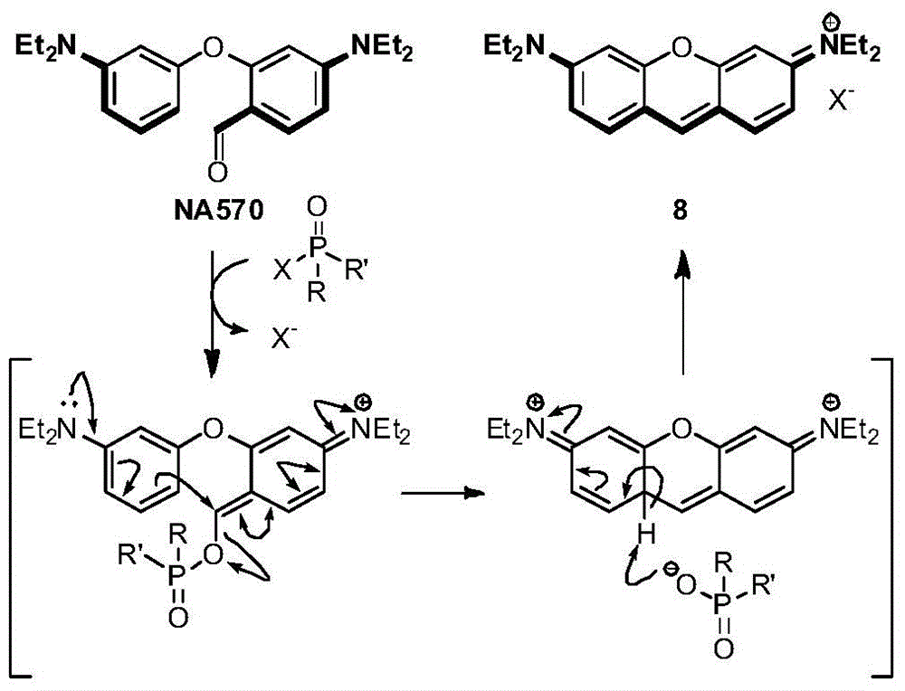 Reagent and method for detecting nerve agent and analogues thereof