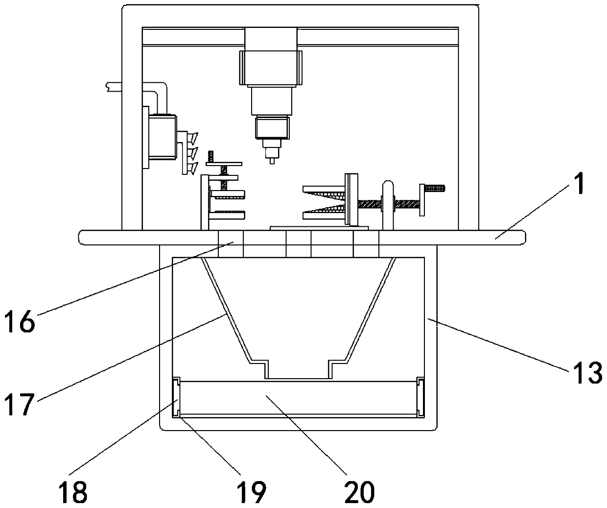 Environment-friendly scrap clearing equipment for base plate machining