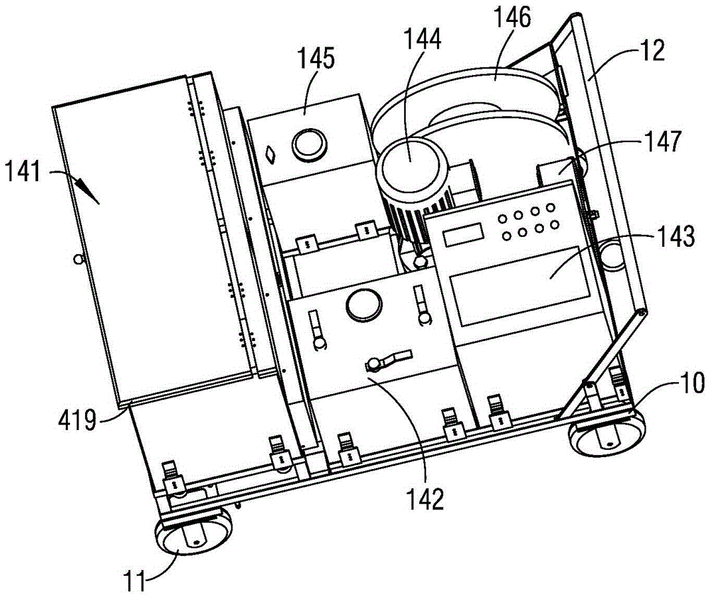 Cleaning vehicle for engine