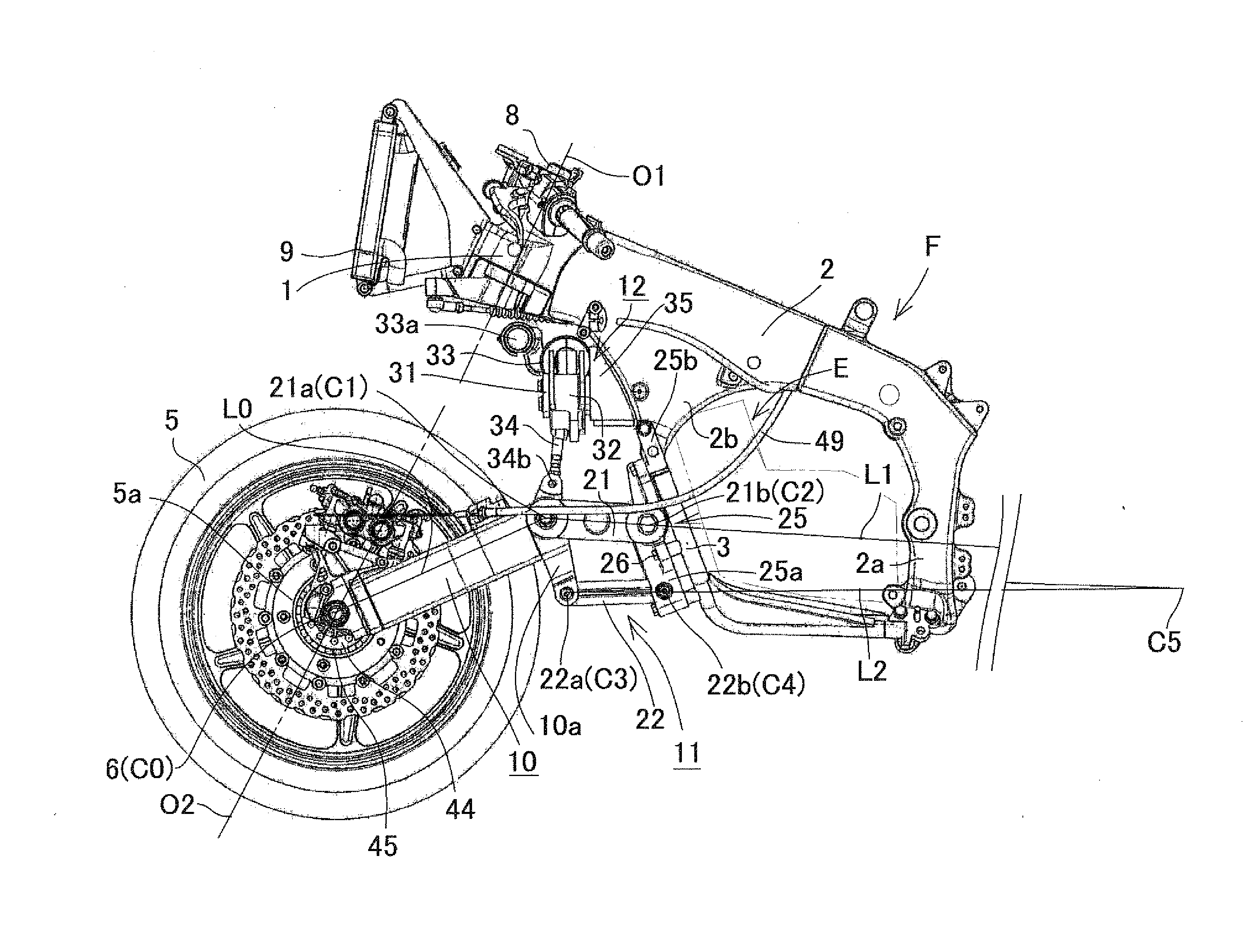 Front wheel supporting structure for straddle-type vehicle