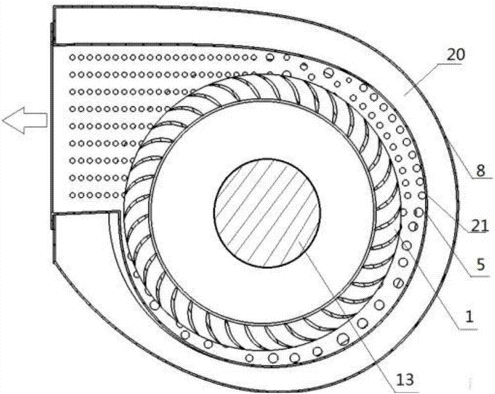 Low-noise centrifugal fan with noise reduction lining and air purification device