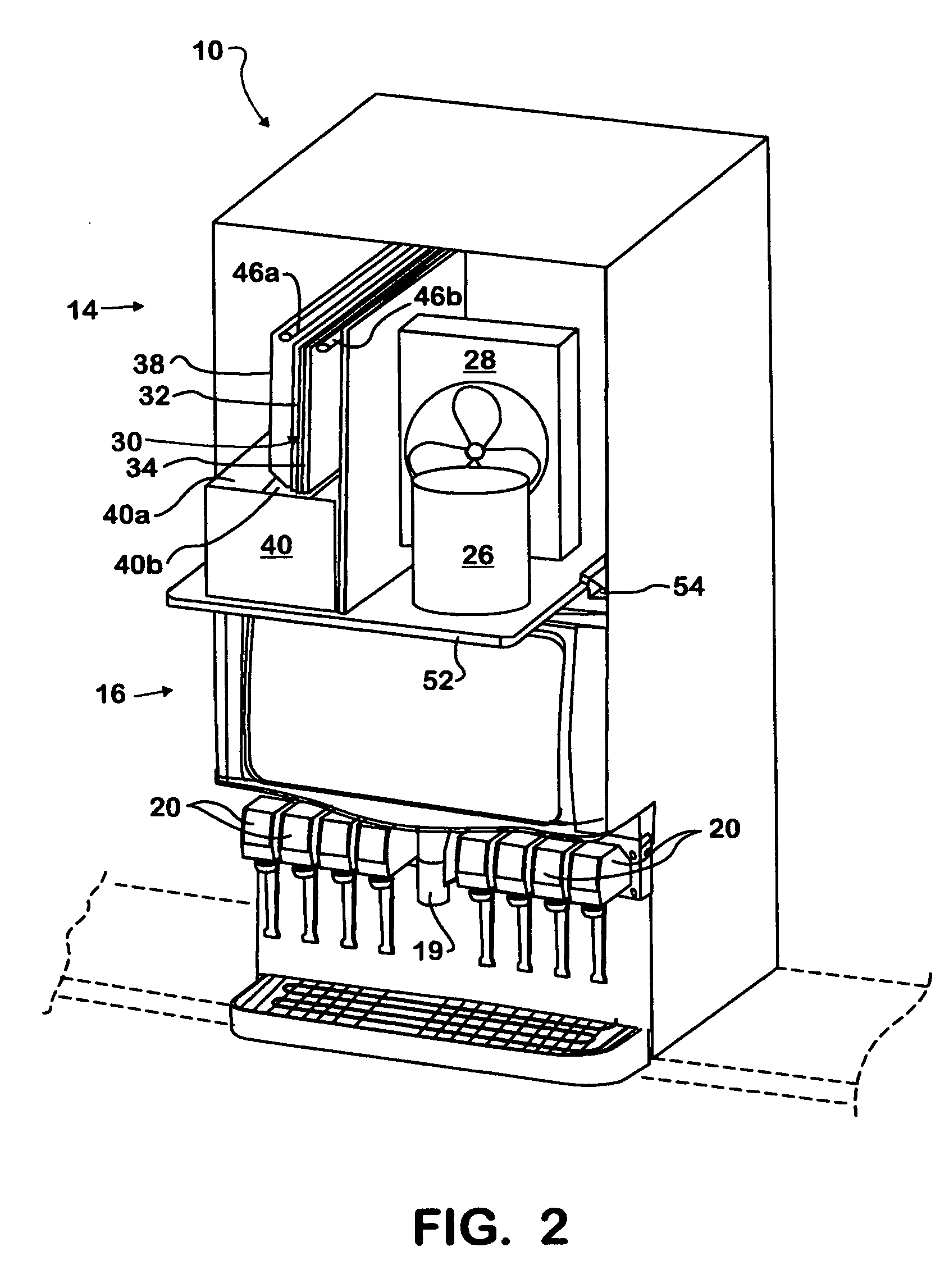 Combined ice and beverage dispenser and icemaker