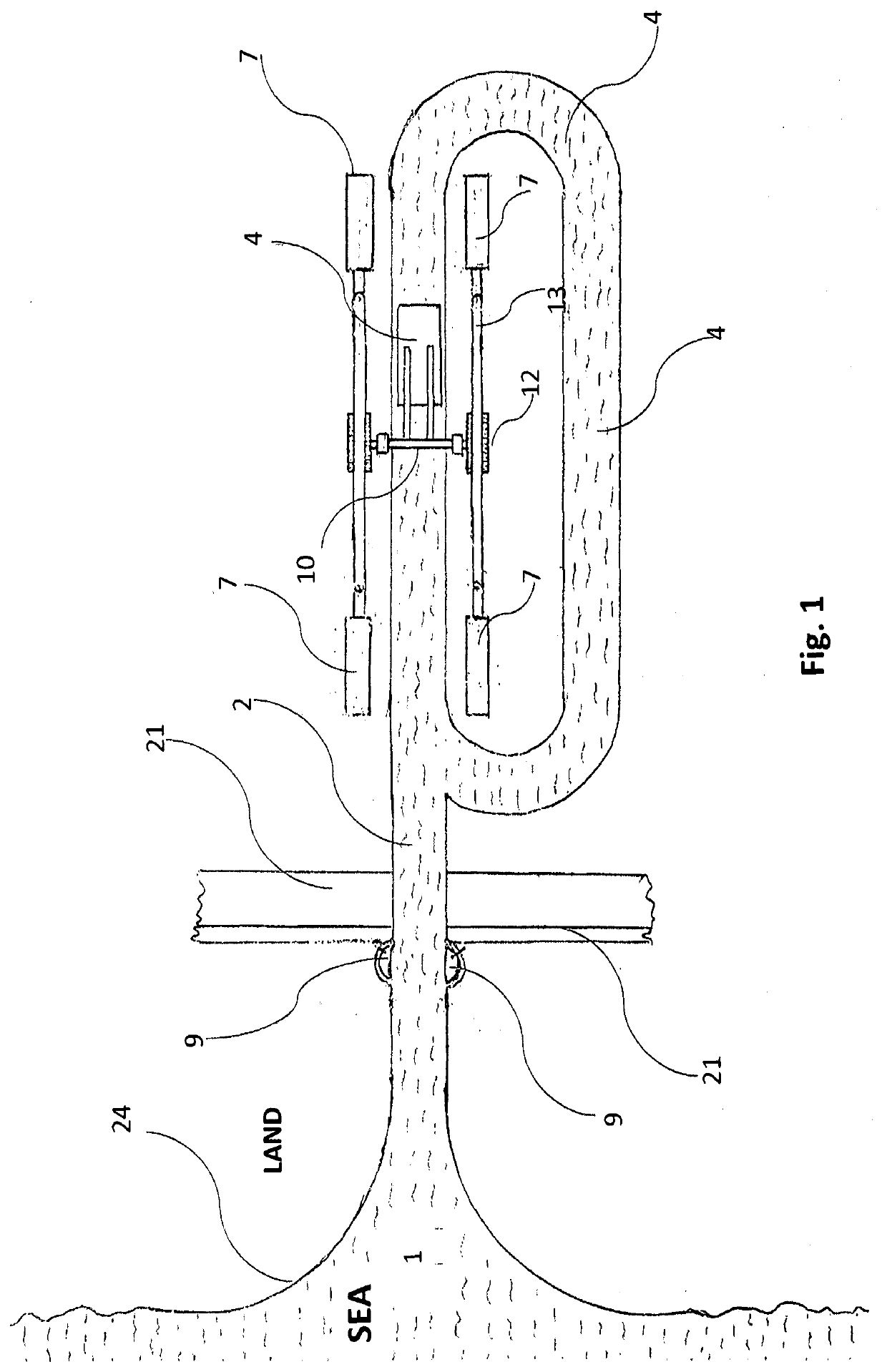 Method and apparatus of extracting energy from water waves to generate electric power