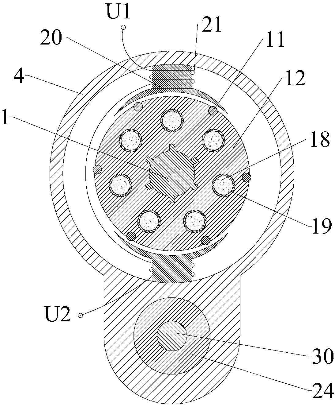 Inclined disk variable type electromechanical fluid coupler for direct current stator excitation