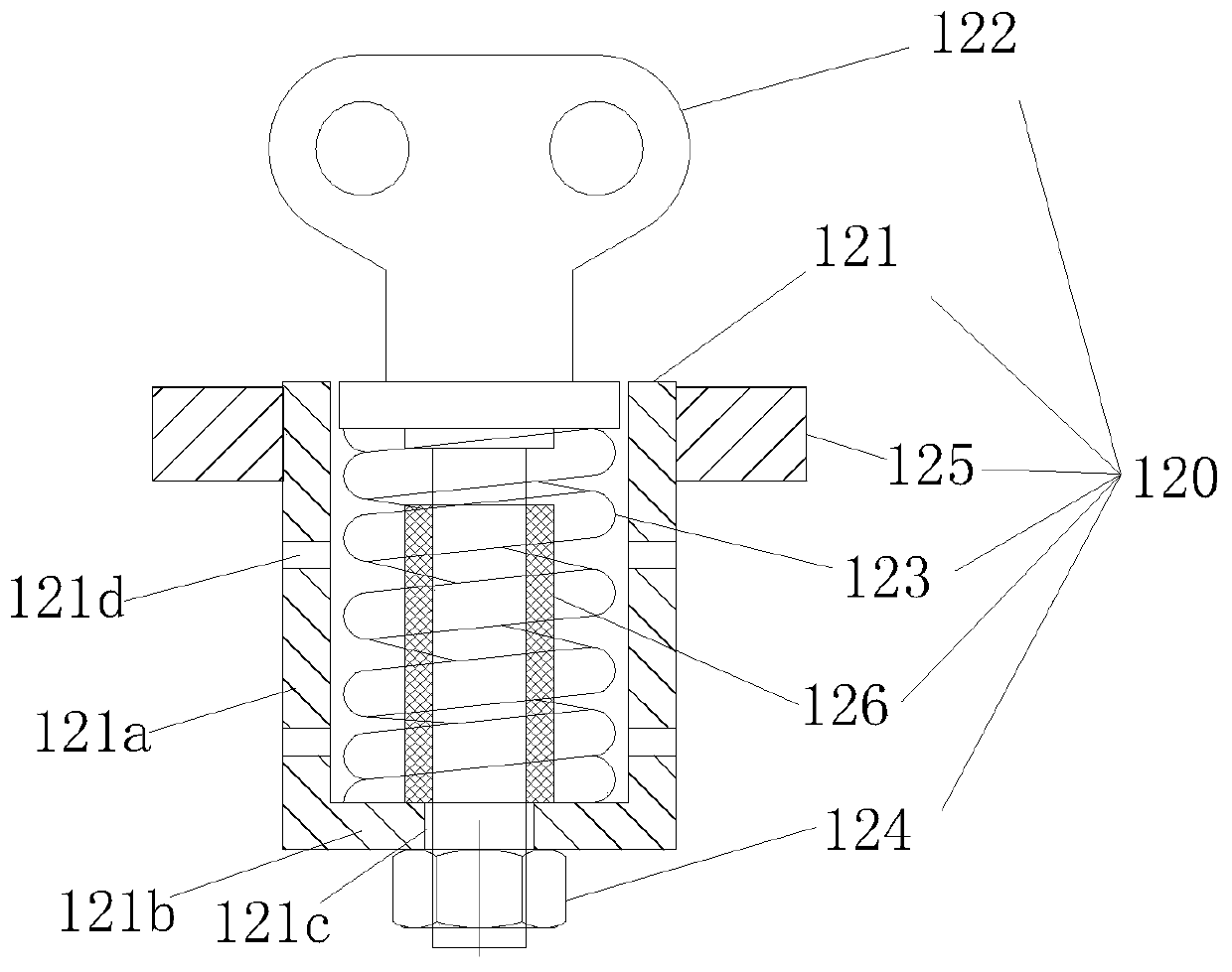 Concrete pump pipe shock-absorbing support device