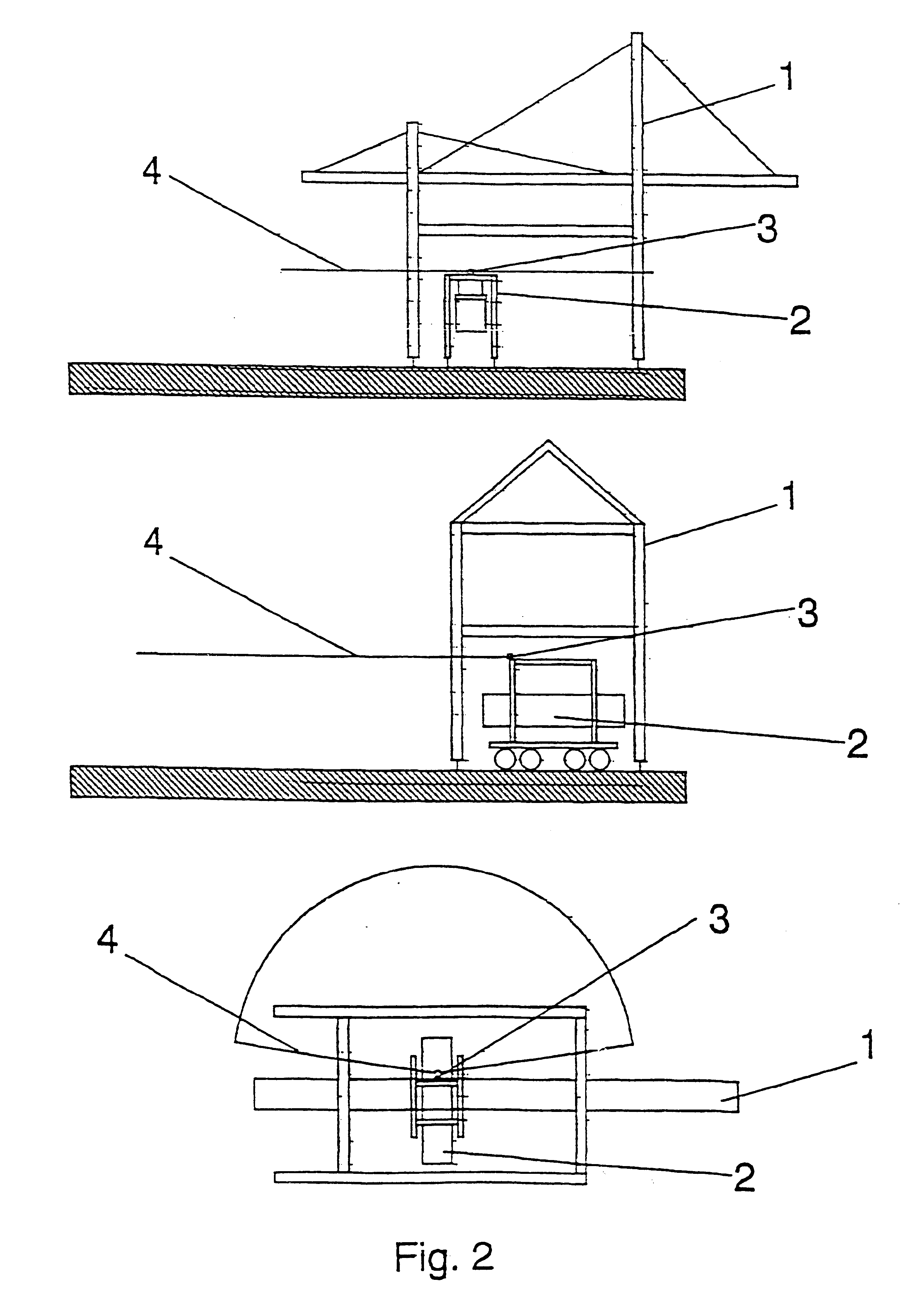 Method for determining the position of a vehicle in relation to a container crane