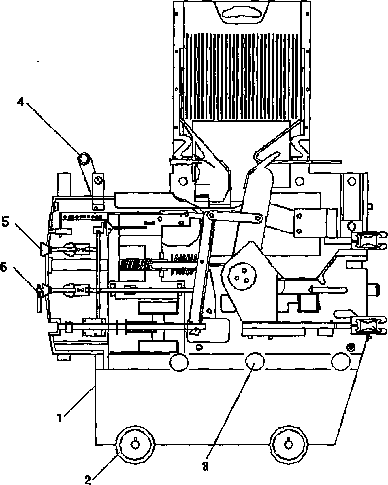Logic control interlocking structure for handcart in-out and manual separate-switch brake of circuit breaker