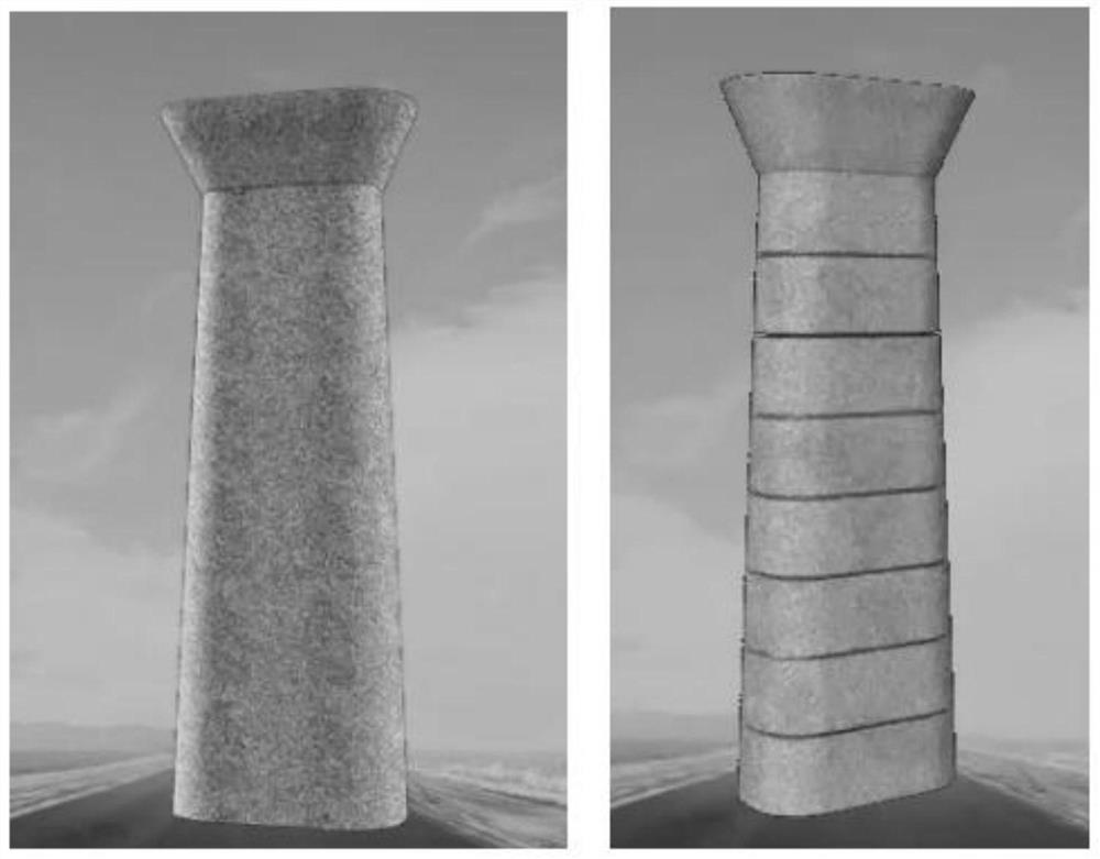 Novel method for reinforcing concrete pier by implanting prestressed high-performance rib material into surface layer