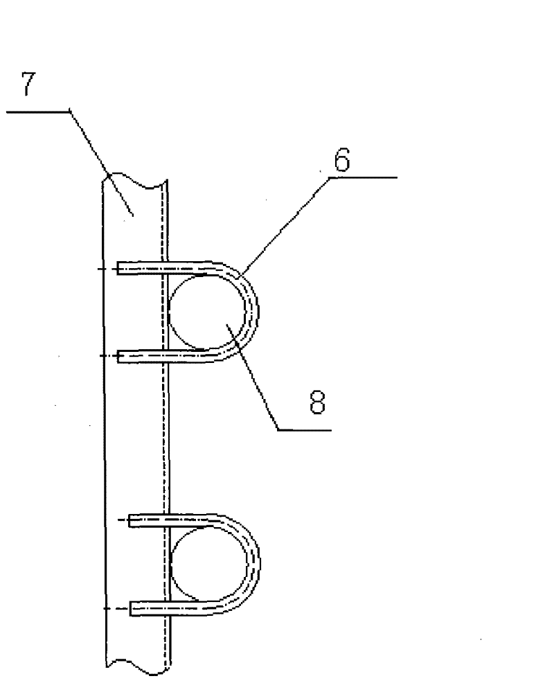 Transverse location structure used for S-shaped tube panel