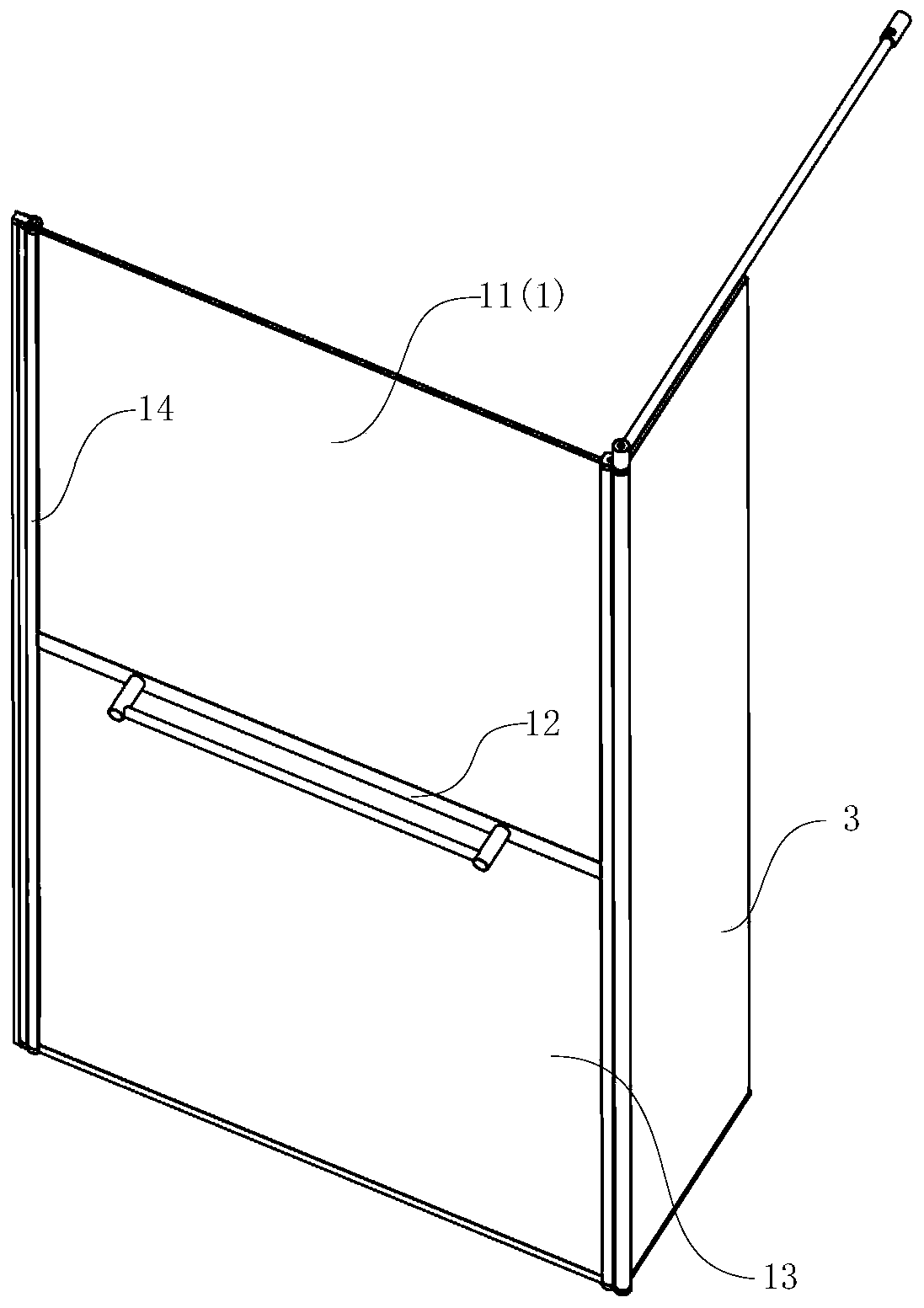 Shower room with glass connecting structure and shower room