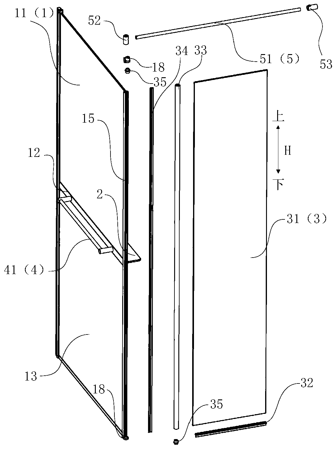 Shower room with glass connecting structure and shower room