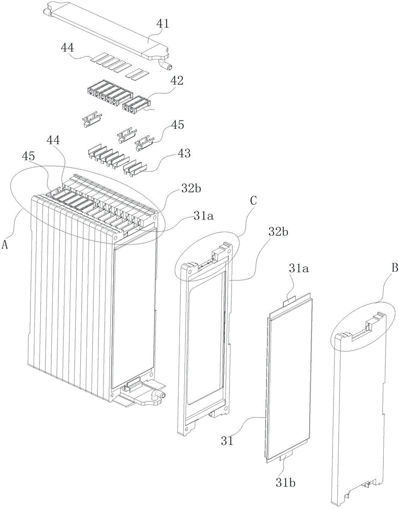 Battery pack tab cooling structure, battery pack and vehicle with battery pack