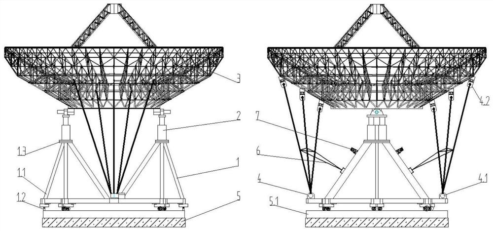 Large antenna capable of realizing overhead tracking function