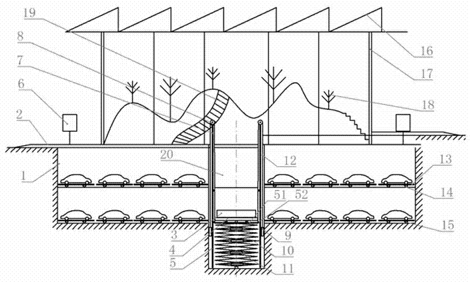 Photovoltaic ecological paradise intelligent car storing dock