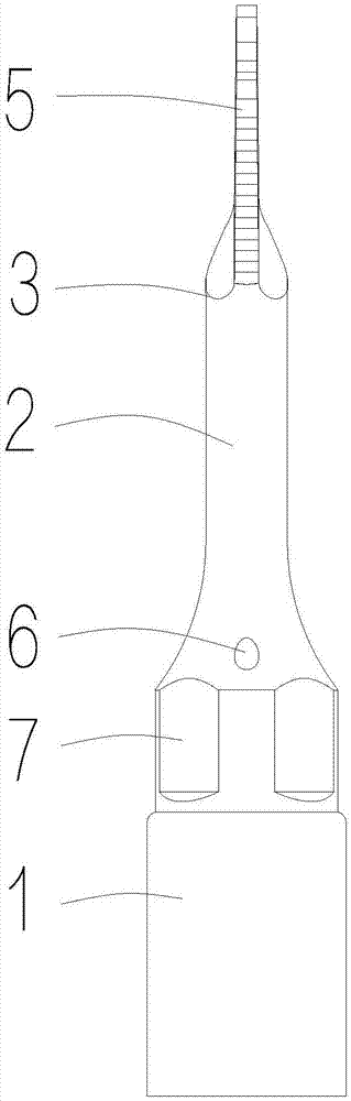 Piezosurgery machine work tip used for alveolar bone cutting