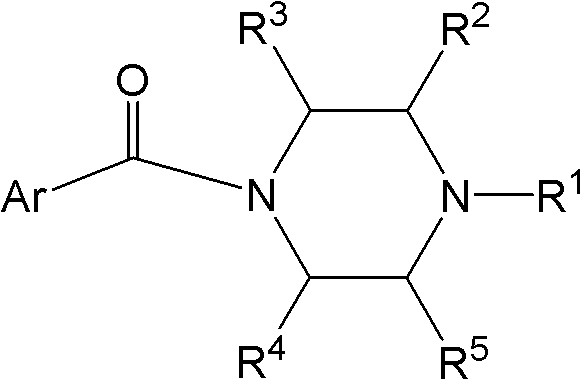 Novel application of piperazine acidamide compound in pharmacy