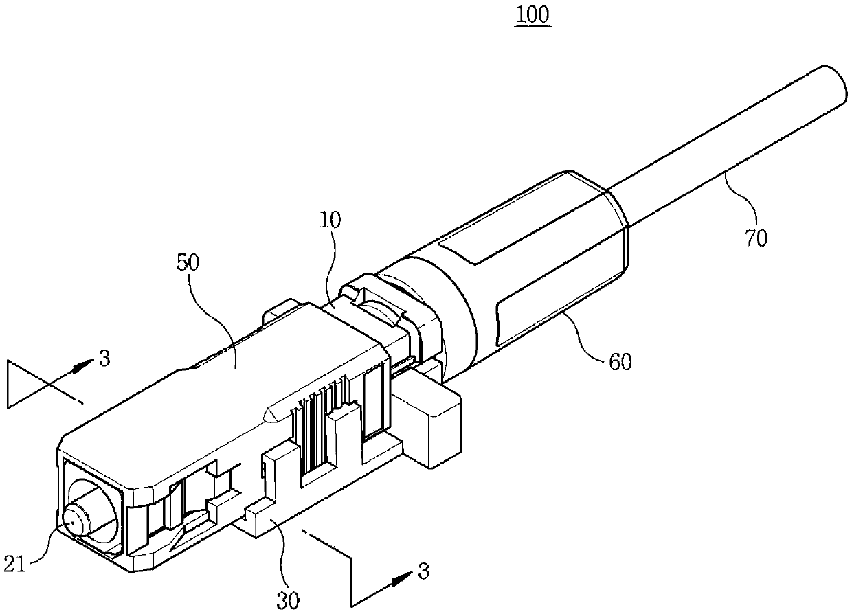 Optical fiber connector capable of being assembled on site