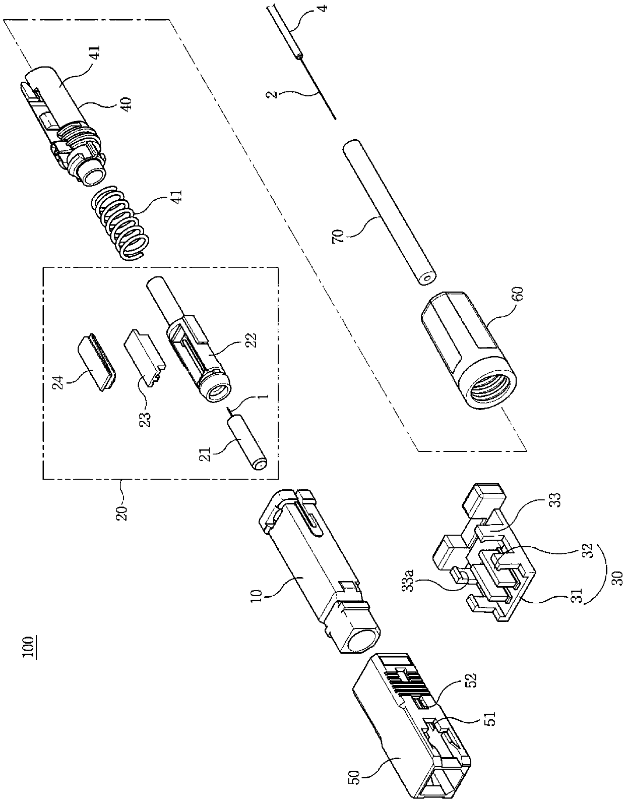 Optical fiber connector capable of being assembled on site