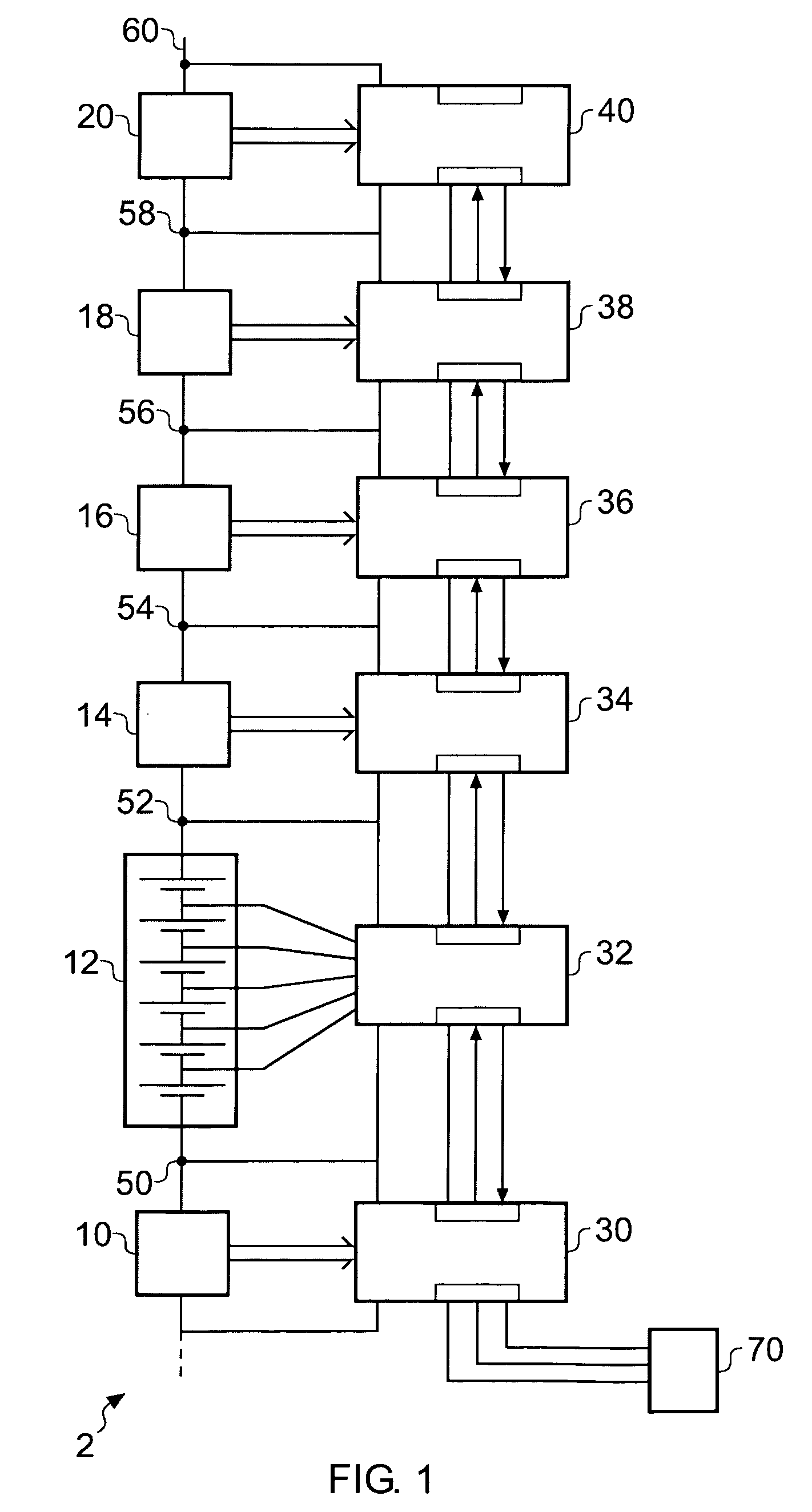 Battery montoring apparatus and daisy chain interface suitable for use in a battery monitoring apparatus