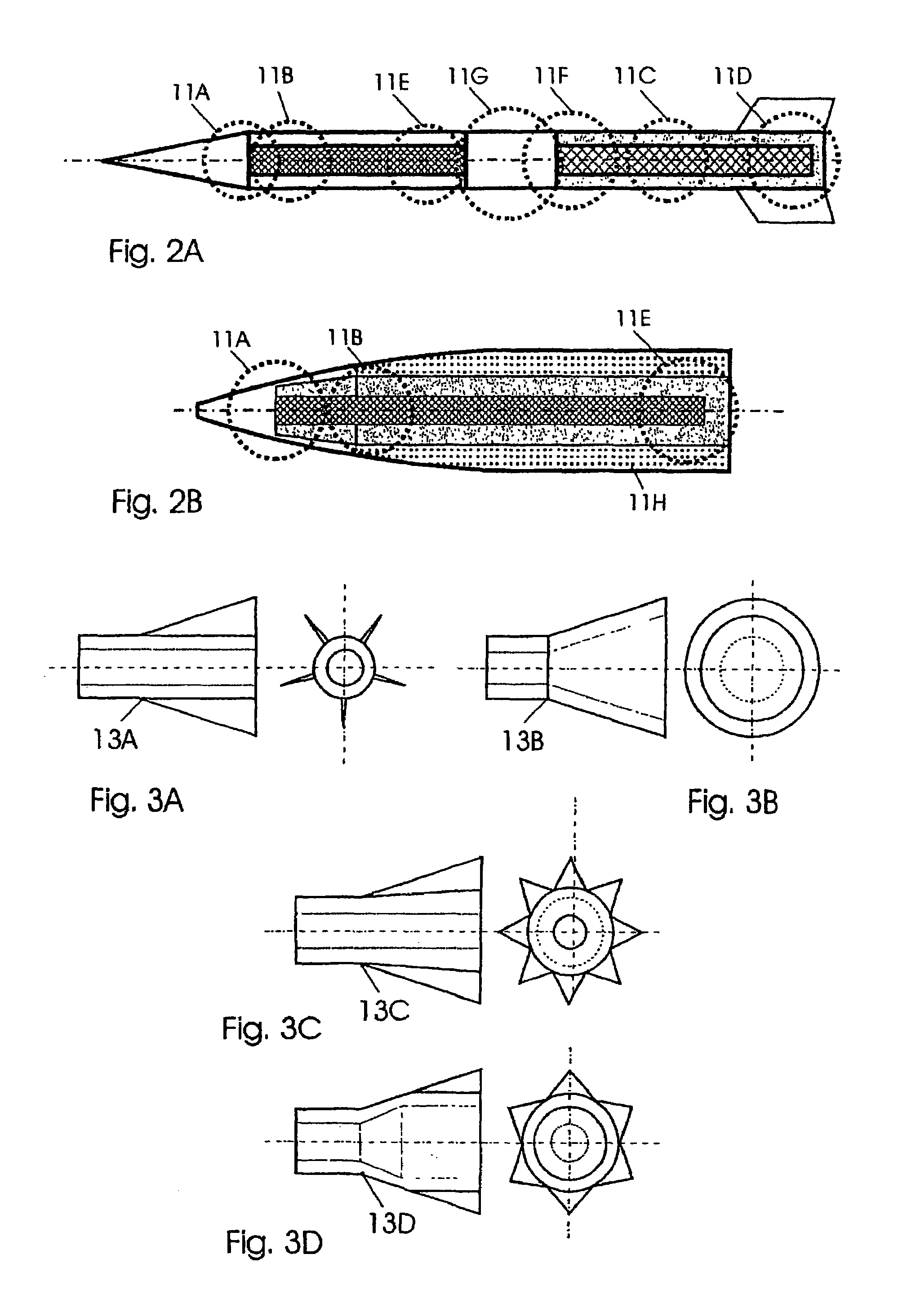 Projectiles possessing high penetration and lateral effect with integrated disintegration arrangement