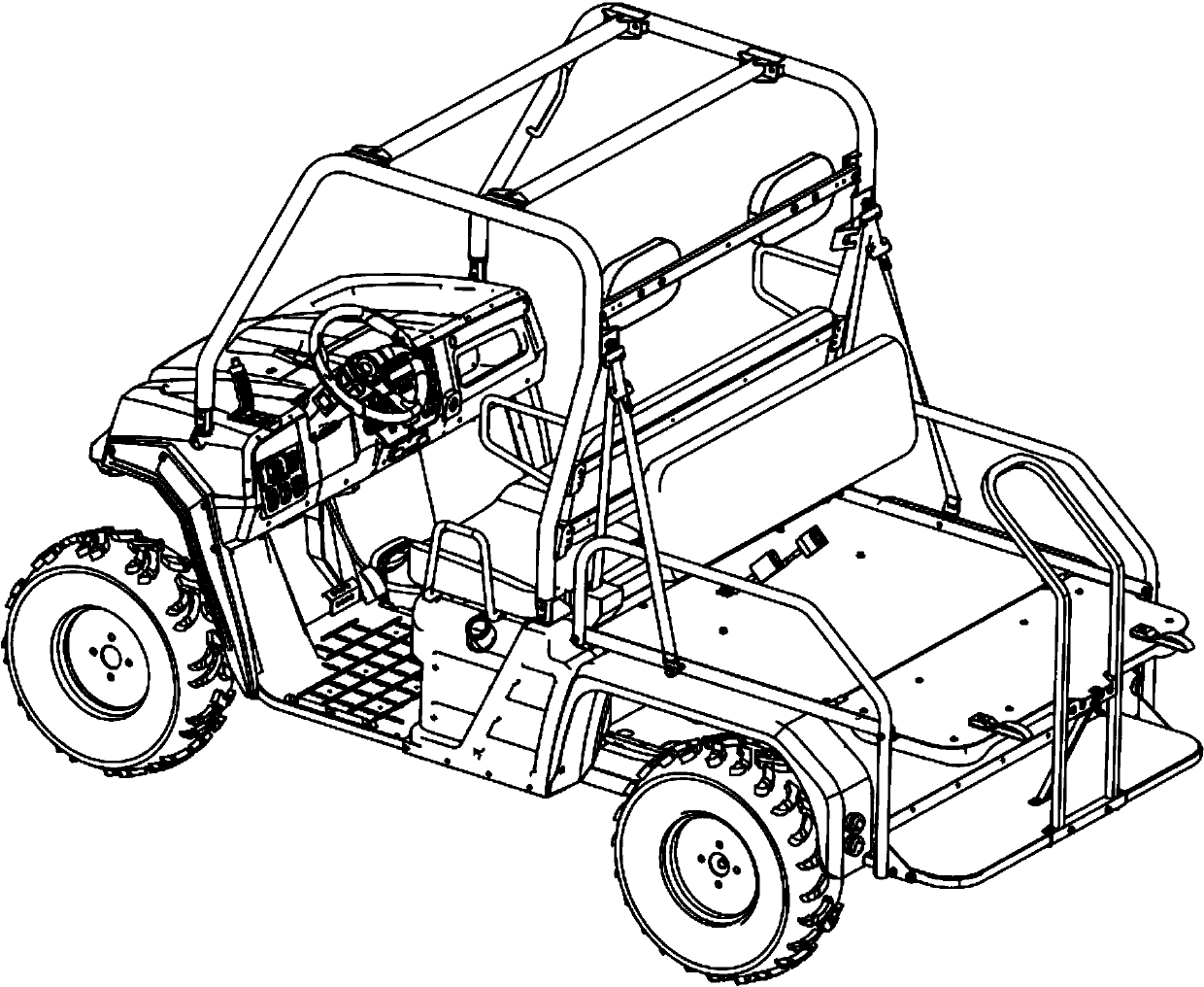 Novel rear seat assembly of all-terrain vehicle