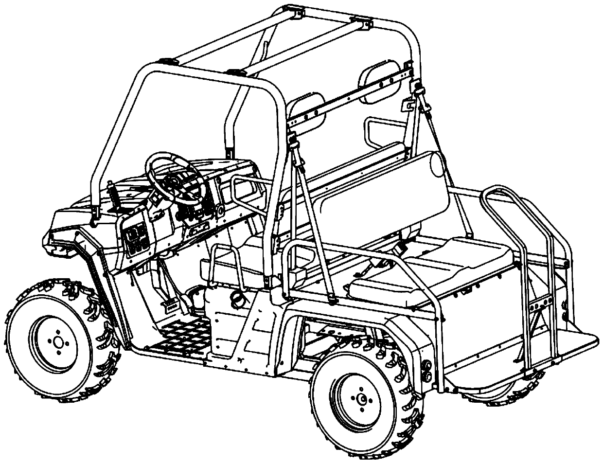 Novel rear seat assembly of all-terrain vehicle