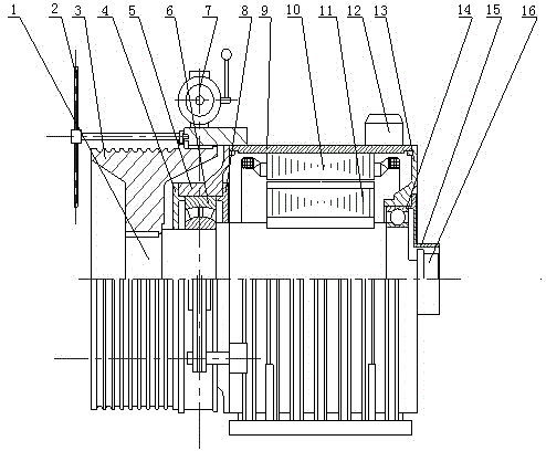 Magnetic-resistance type toothless elevator traction machine