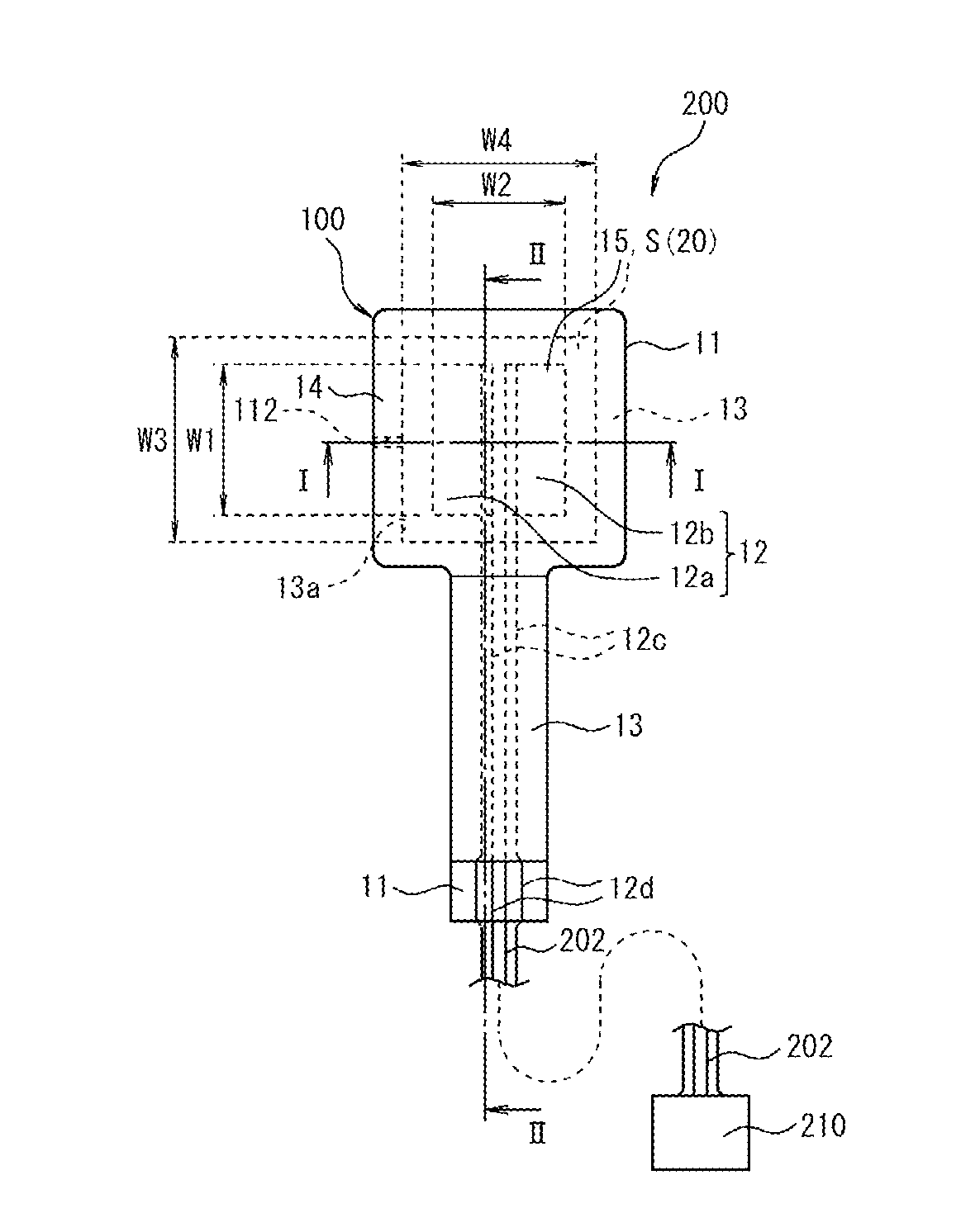 Pressure sensing element having an insulating layer with an increased height from the substrate towards the opening