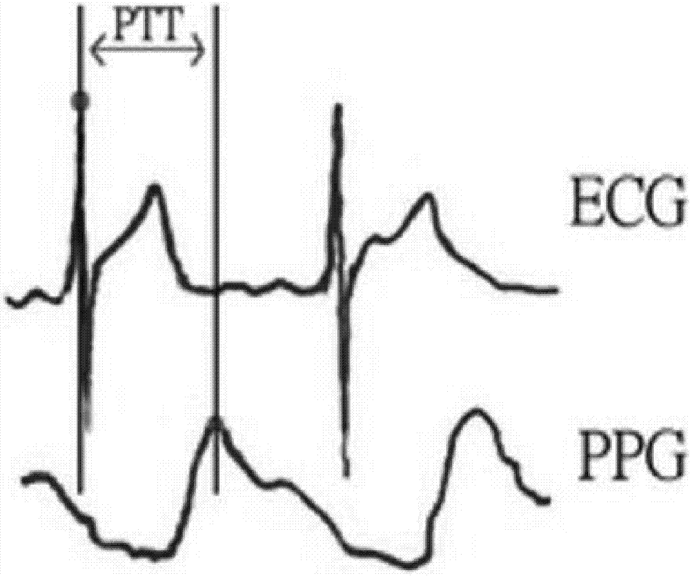 Non-invasive blood pressure measuring device based on characteristics of photoelectric capacitive pulse wave