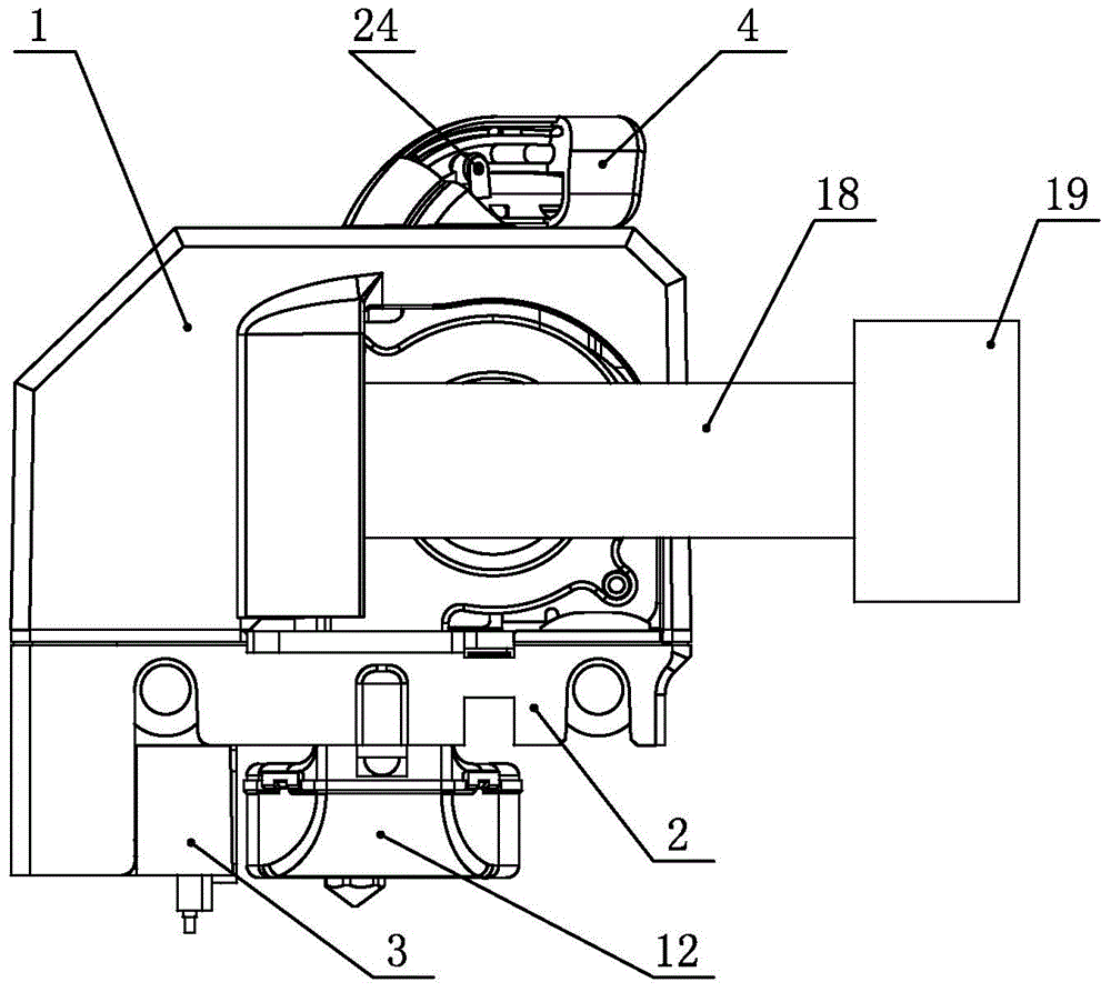 Motor extrusion head for 3D printer