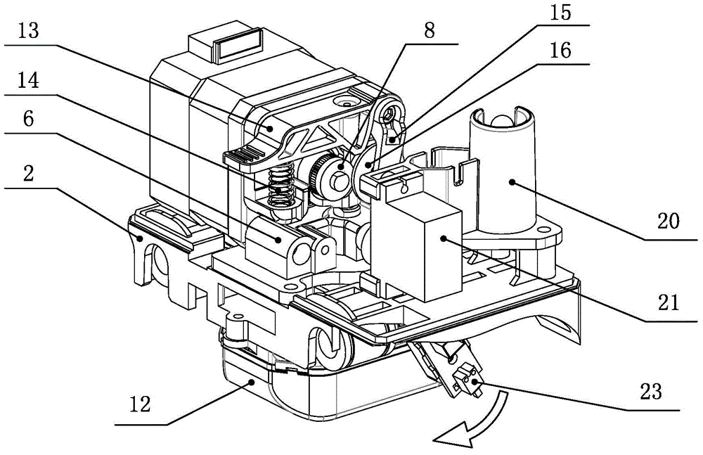 Motor extrusion head for 3D printer