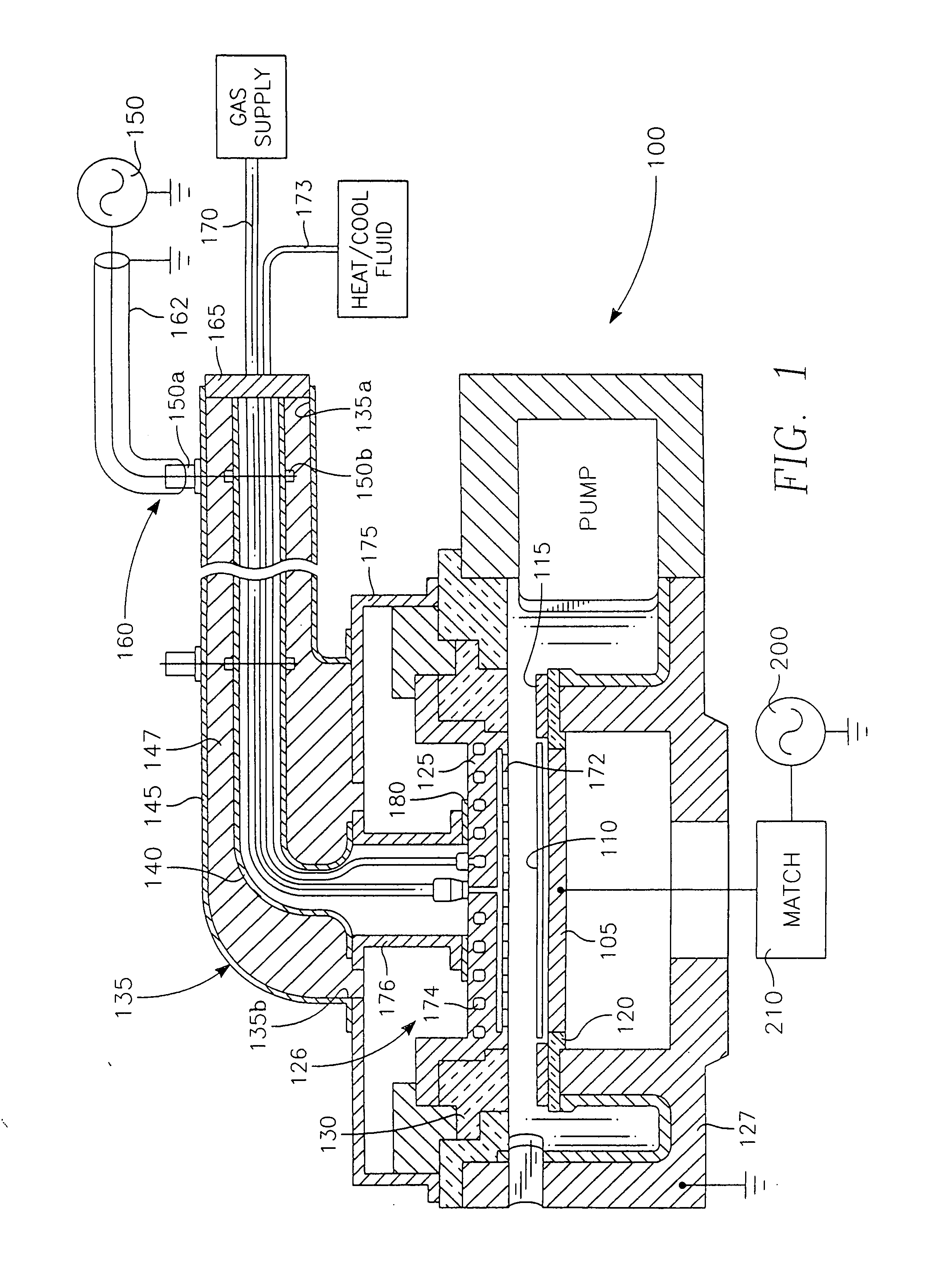 Merie plasma reactor with overhead RF electrode tuned to the plasma with arcing suppression