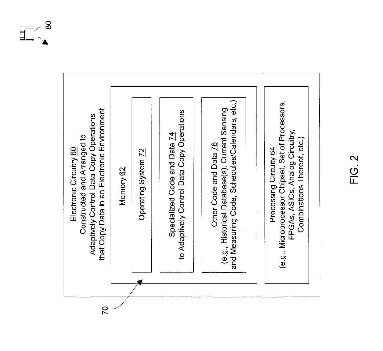 Adaptively controlling data copy operations that copy data in an electronic environment